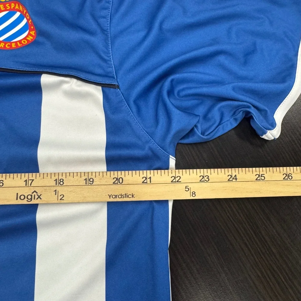 Kelme RCD Espanyol Barcelona Soccer Jersey Mens‎ M Blue White Striped 25